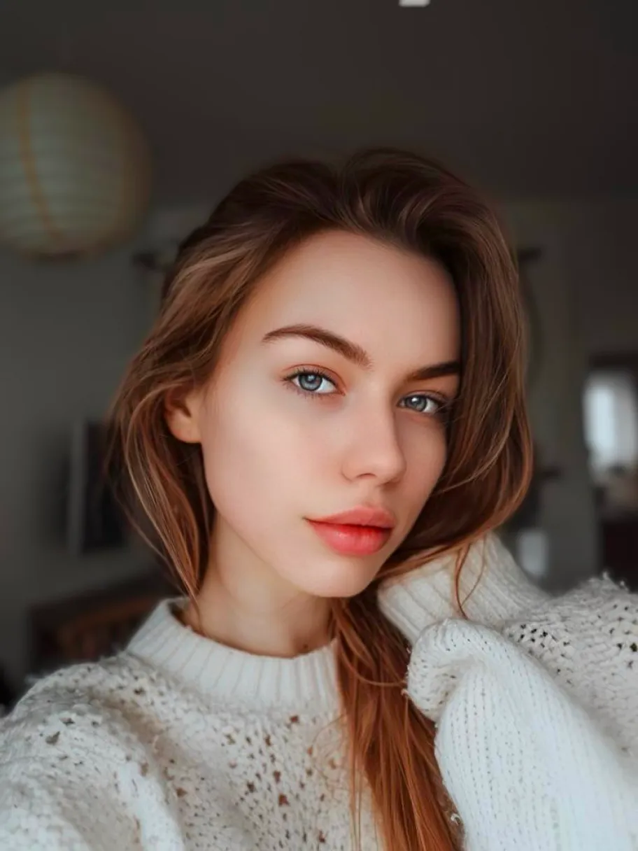 Portrait of a girl with white T-shirt staring at camera edited with Lensa Hollywood